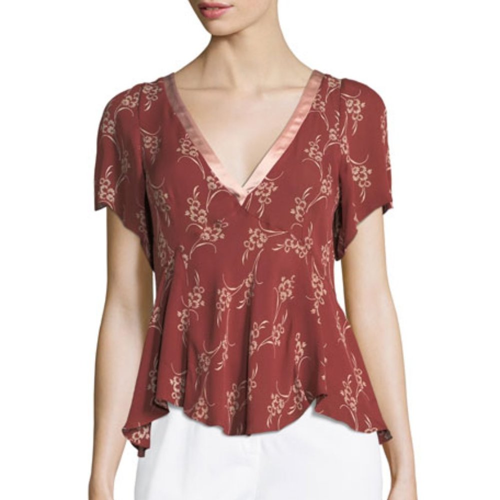 CINQ A SEPT Whitley floral-printed blouse